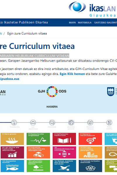 Egin zure Curriculum vitaea: GARAPEN JASANGARRIAREN HELBURUAK CURRICULUM VITAEAN Egin zure Curriculum vitaea: GARAPEN JASANGARRIAREN HELBURUAK CURRICULUM VITAEAN