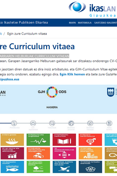 Egin zure Curriculum vitaea:  GARAPEN JASANGARRIAREN HELBURUAK CURRICULUM VITAEAN