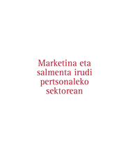 Marketina eta salmenta irudi pertsonaleko sektorean Marketina eta salmenta irudi pertsonaleko sektorean